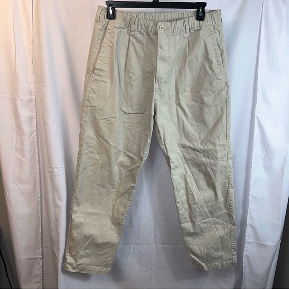 H&M Joggers Relaxed Fit Elastic Cuffed Ankle Pull on Zip Fly Drawstring Waist - Picture 5 of 11